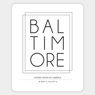 Baltimore city minimal typography Sticker